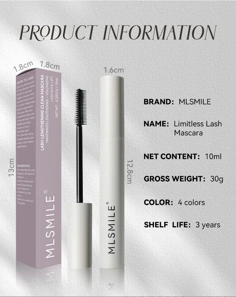 Mlsmile Mascara Waterproof Anti-Sweat Styling Curling Mascara